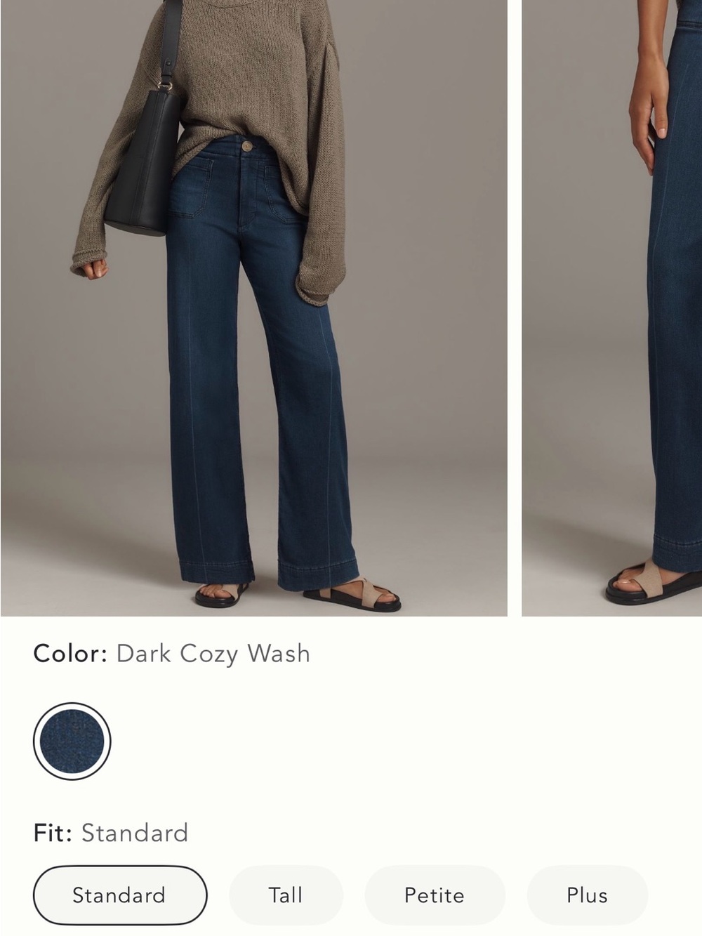 Maeve Dark Cozy Wash Wide-Leg Jeans - Picture 5 of 6